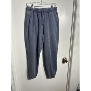 SO The Favorite Jogger Size M Medium Blue Acid Wash Fleece Pockets Sweatpants